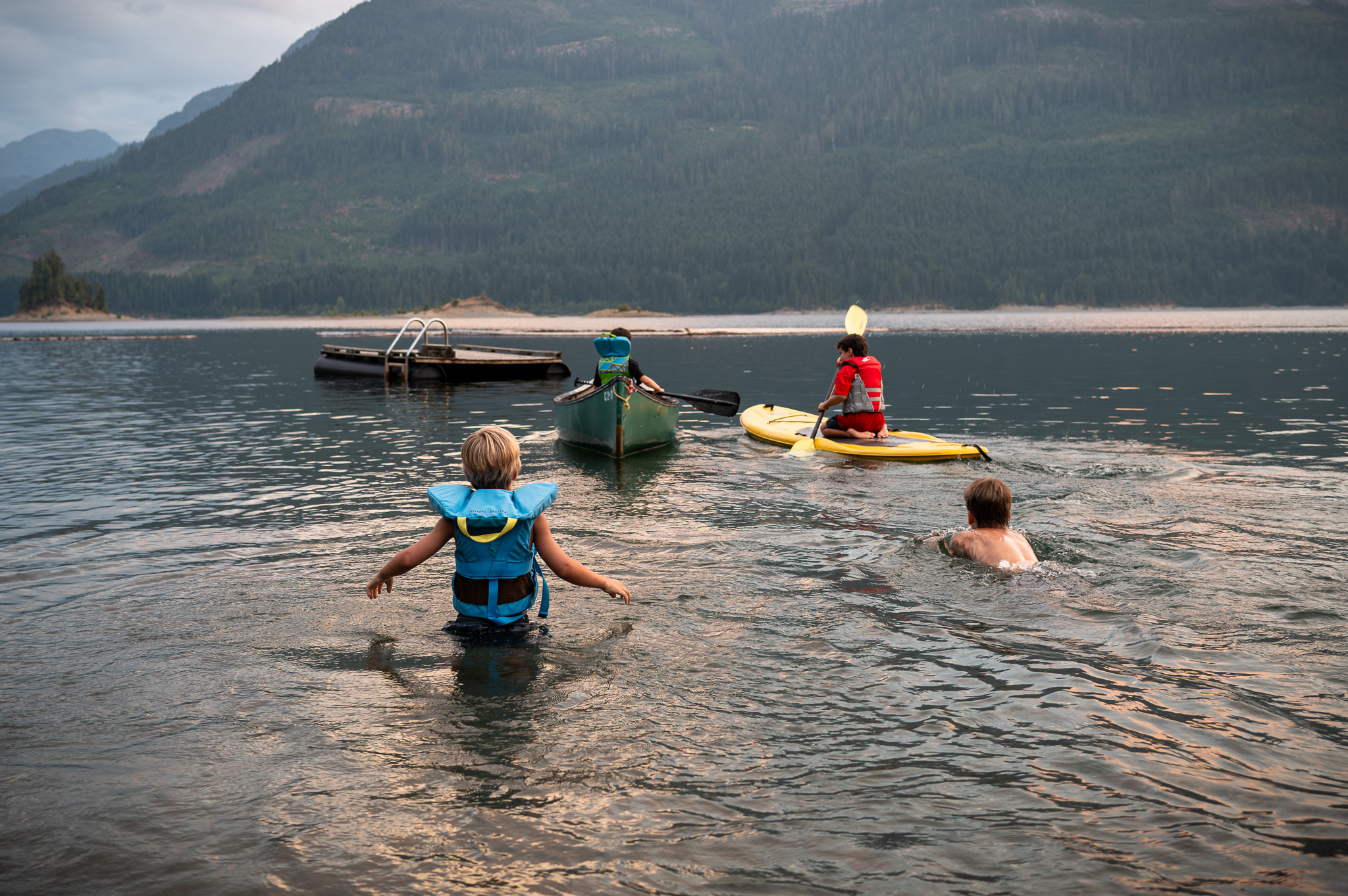 Kids heading out on the water