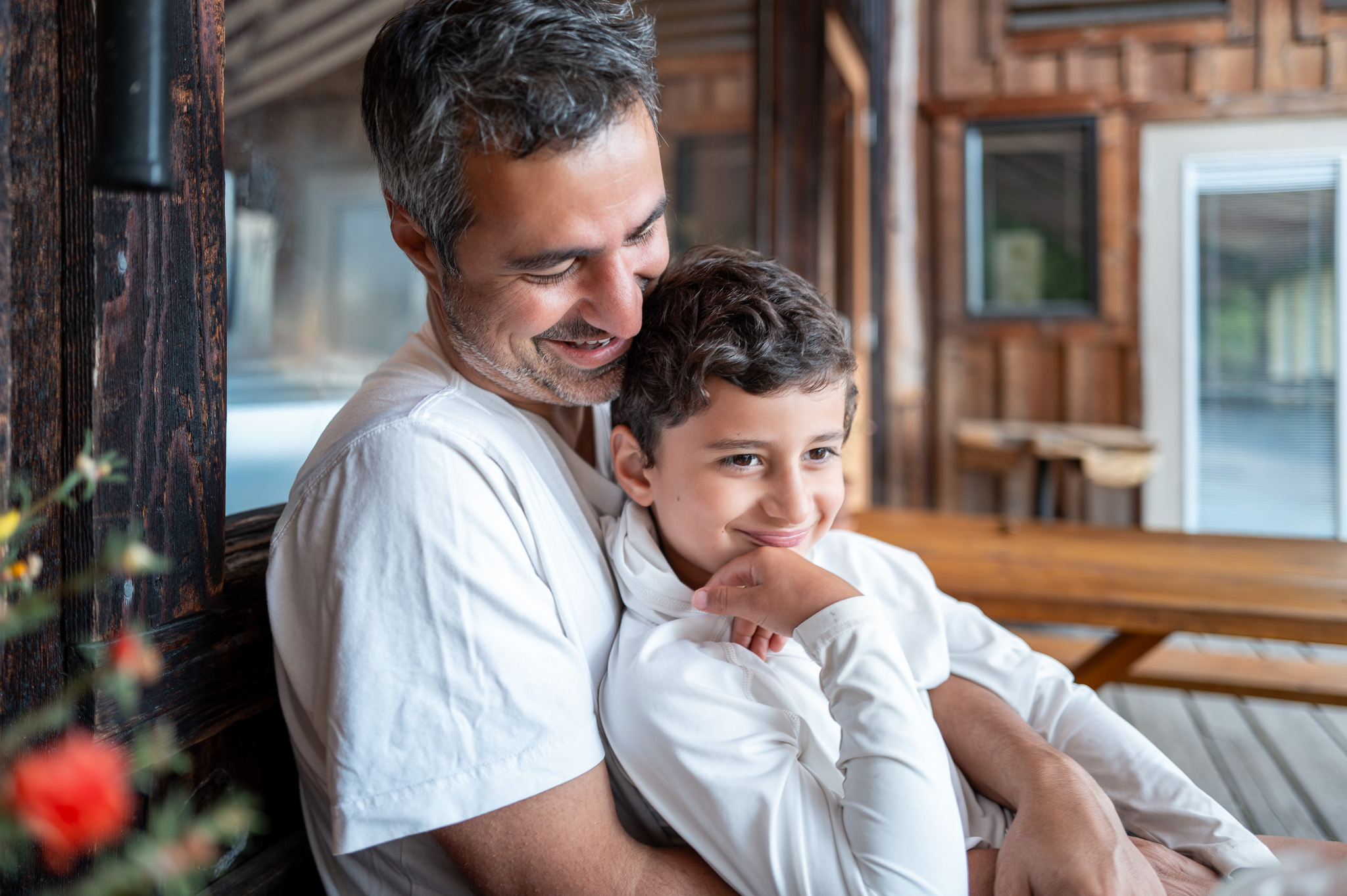 Dad and son moment